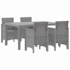 Garden Dining Set 5 pcs Light Grey Polt rattan
