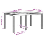 Garden Dining Set 5 pcs Light Grey Polt rattan