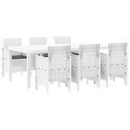 Garden Dining Set 7 pcs White Polt rattan