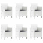 Garden Dining Set 7 pcs White Polt rattan