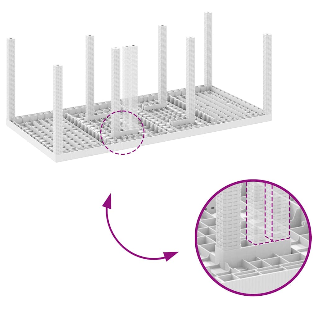 Garden Dining Set 7 pcs White Polt rattan
