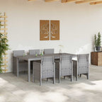 Garden Dining Set 7 pcs Light Grey Polt rattan