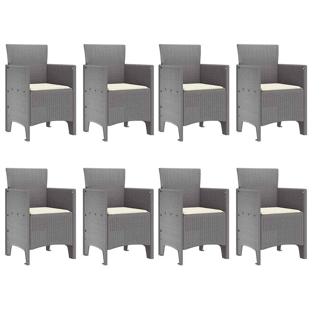 Garden Dining Set 9 pcs White Polt rattan