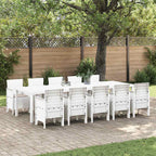 Garden Dining Set 11 pcs White and Taupe Synthetic rattan