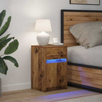 LED Bedside Cabinet Old wood 38 x 34 x 61 cm Engineered wood