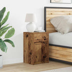 LED Bedside Cabinet Old wood 38 x 34 x 61 cm Engineered wood
