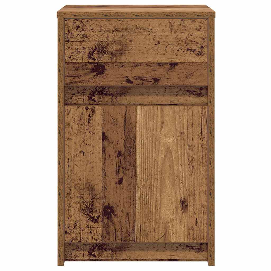 LED Bedside Cabinet Old wood 38 x 34 x 61 cm Engineered wood