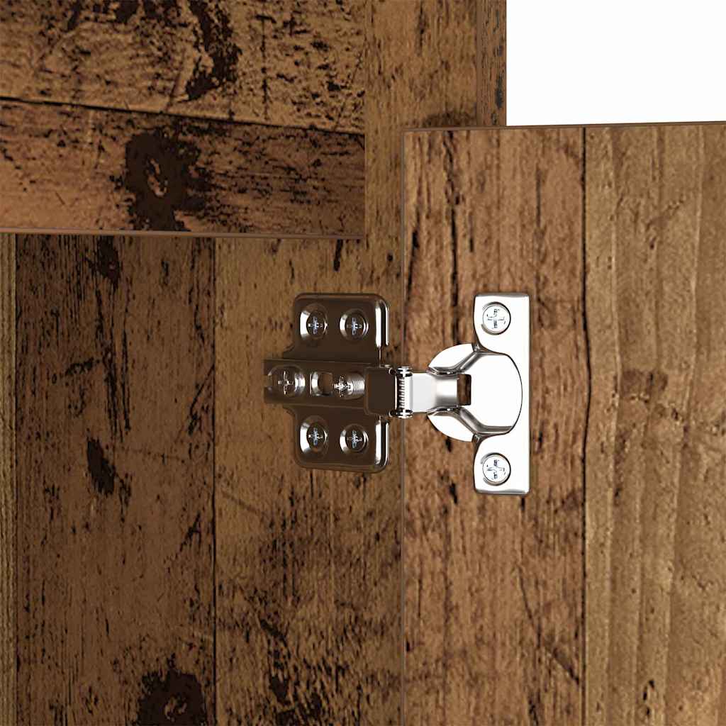 LED Bedside Cabinet with Drawer 2 pcs Old wood 38 x 34 x 61 cm