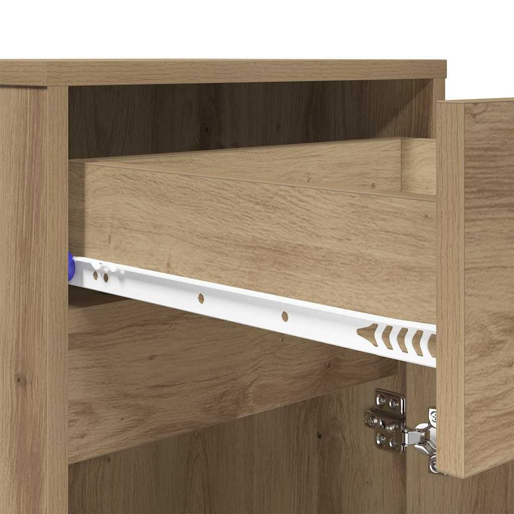 LED Bedside Cabinet Artisan oak 38 x 34 x 61 cm Engineered wood