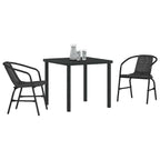 Garden Dining Set 3 pcs Black Powder-Coated Steel