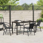 Garden Dining Set 5 pcs Black Powder-Coated Steel