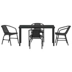 Garden Dining Set 5 pcs Black Powder-Coated Steel