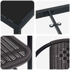 Garden Dining Set 5 pcs Black Powder-Coated Steel