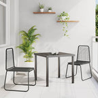 Garden Dining Set 3 pcs Black Powder-Coated Steel