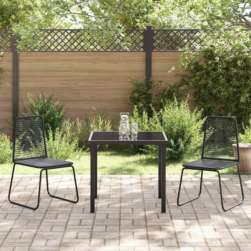 Garden Dining Set 3 pcs Black Powder-Coated Steel