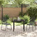 Garden Dining Set 3 pcs Black Powder-Coated Steel