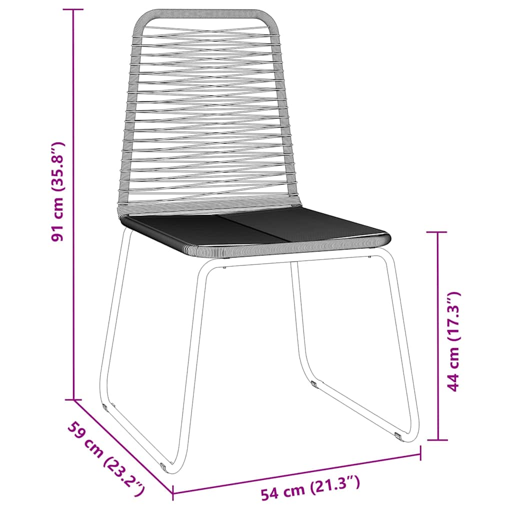 Garden Dining Set 3 pcs Black Powder-Coated Steel