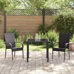 Garden Dining Set 3 pcs Brown Powder-Coated Steel