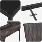 Garden Dining Set 5 pcs Brown Poly rattan