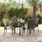 Garden Dining Set 5 pcs Brown Poly rattan