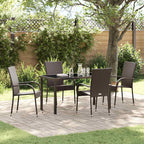 Garden Dining Set 5 pcs Brown Powder-Coated Steel