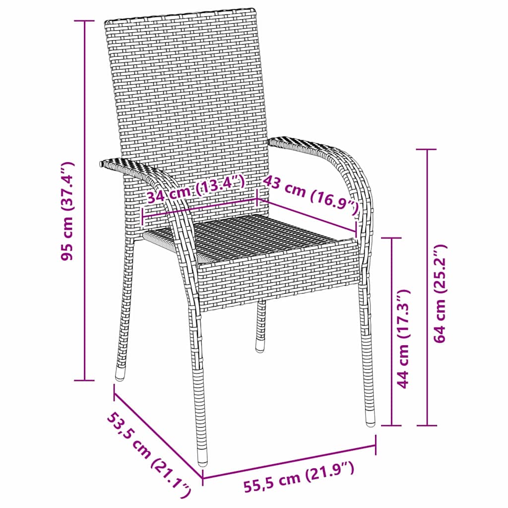 Garden Dining Set 5 pcs Brown Powder-Coated Steel