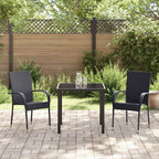 Garden Dining Set 3 pcs Black Powder-Coated Steel