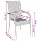 Garden Dining Set 3 pcs Black Powder-Coated Steel