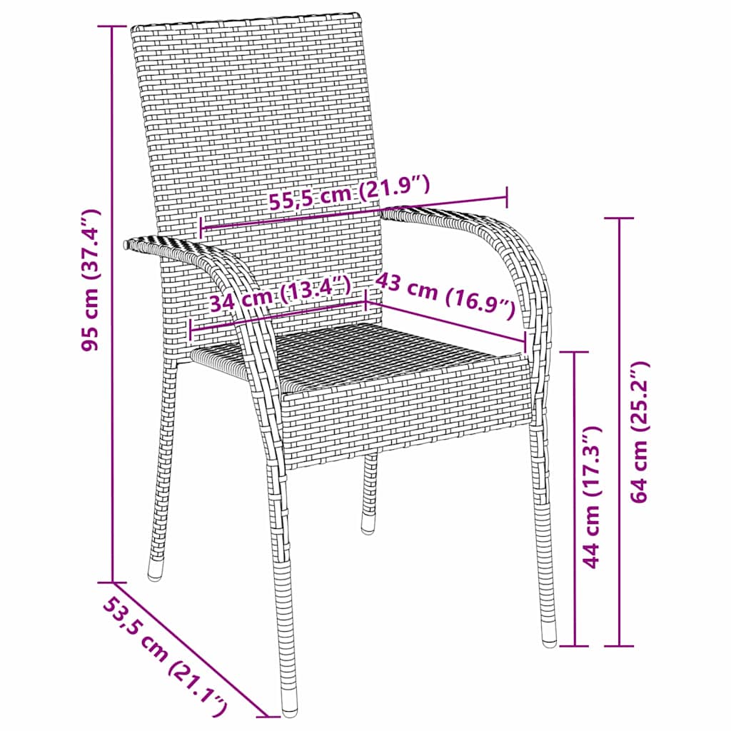 Garden Dining Set 3 pcs Black Powder-Coated Steel