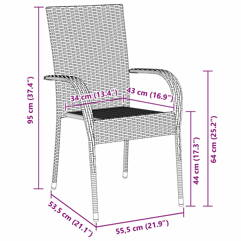 Garden Dining Set 5 pcs Black Powder-Coated Steel