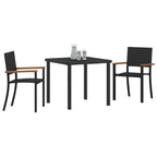Garden Dining Set 3 pcs Black Powder-Coated Steel