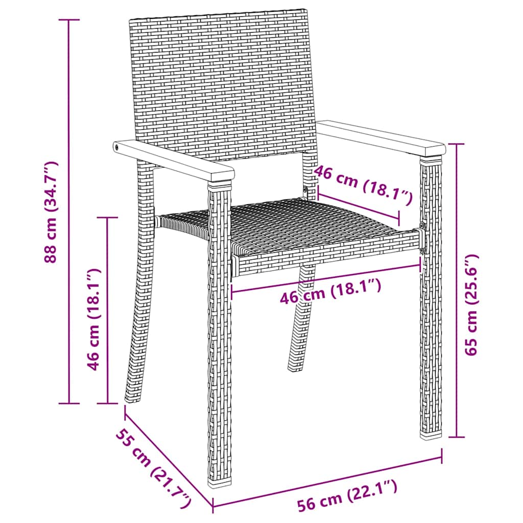 Garden Dining Set 3 pcs Black Powder-Coated Steel