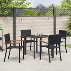 Garden Dining Set 5 pcs Black Powder-Coated Steel