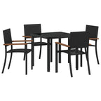 Garden Dining Set 5 pcs Black Powder-Coated Steel