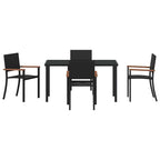 Garden Dining Set 5 pcs Black Powder-Coated Steel