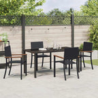 Garden Dining Set 5 pcs Black Powder-Coated Steel