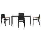 Garden Dining Set 5 pcs Black Powder-Coated Steel
