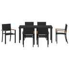 Garden Dining Set 7 pcs Black Powder-Coated Steel