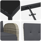 Garden Dining Set with Cushion 5 pcs Grey Poly Rattan