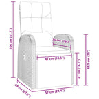 Garden Dining Set with Cushion 7 pcs Black Poly rattan