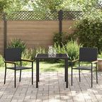 Garden Dining Set with Cushion 3 pcs Black Poly Rattan