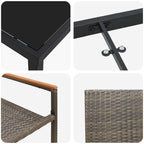 Garden Dining Set with Cushion 5 pcs Grey Poly Rattan