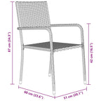 Garden Dining Set with Cushion 3 pcs Black Poly Rattan