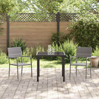 Garden Dining Set with Cushion 3 pcs Grey Poly Rattan