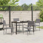 Garden Dining Set with Cushion 5 pcs Grey Poly Rattan