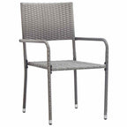 Garden Dining Set with Cushion 5 pcs Grey Poly Rattan