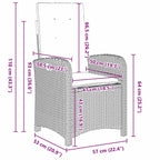 Garden Dining Set with Cushion 5 pcs Grey Poly Rattan