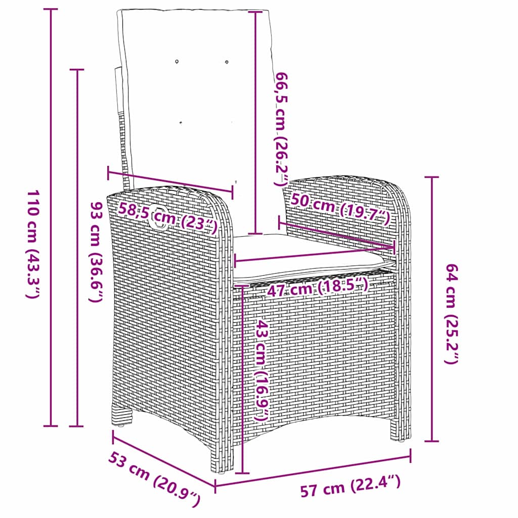 Garden Dining Set with Cushion 7 pcs Grey Poly Rattan