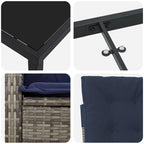 Garden Dining Set with Cushion 7 pcs Grey Poly Rattan