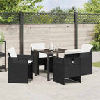 Garden Dining Set 5 pcs Black Poly Rattan